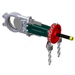 Задвижка шиберная межфланц. DN400, PN7, Tecofi VG6400 01, сталь нержавеющая, цепной привод