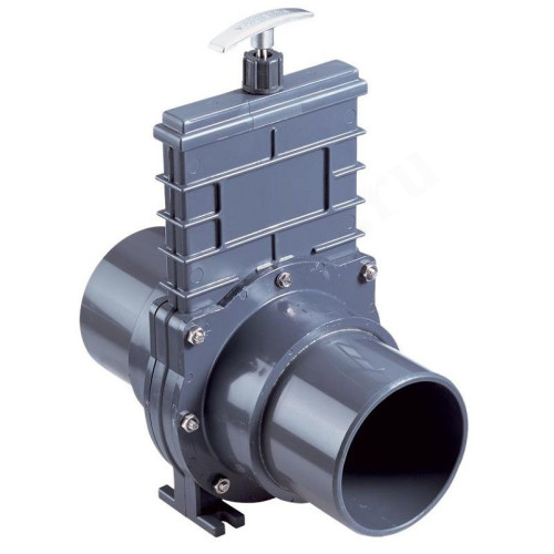 Задвижка шиберная склеивание DN100, PN25, Grundfos Multilift , ПВХ, с рычагом