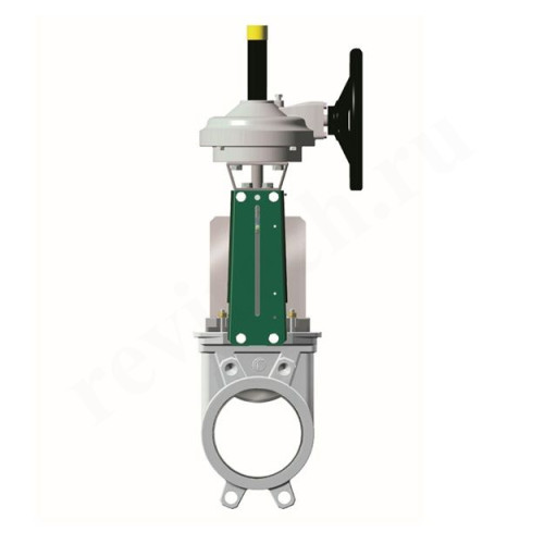 Задвижка шиберная межфланц. DN400, PN7, Tecofi VG6400 08, сталь нержавеющая, редуктор со штурвалом
