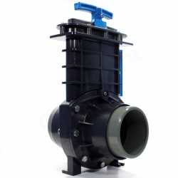 Задвижка шиберная склеивание DN110, PN1, SFA Vanne, ПВХ, с рычагом