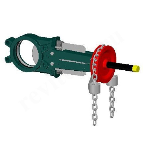 Задвижка шиберная межфланц. DN150, PN10, Tecofi VG3400 01, чугун, цепной привод