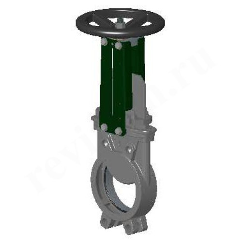 Задвижка шиберная межфланц. DN450, PN7, Tecofi VG6400 001, сталь нержавеющая, штурвал