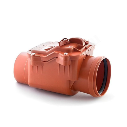 Клапан обратный одностворчатый для сточных вод раструб-труба DN110, PN1, RTP, полипропилен, затвор-с