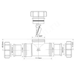 Клапан обратный поворотный обжим DN40, PN1, McAlpine, полипропилен, затвор-пластик