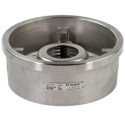 Клапан обратный осевой межфланц. DN50, PN40, Ридан NVD 812R, сталь нержавеющая, затвор-сталь коррози