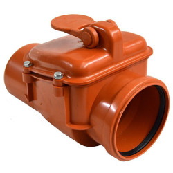 Клапан обратный одностворчатый раструб-труба DN110, PN1, Sinikon НПВХ, полипропилен, затвор-сталь не