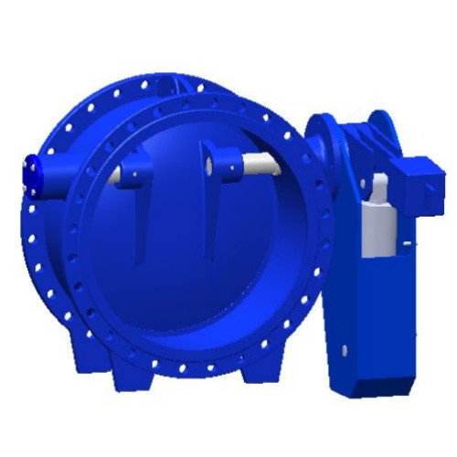 Клапан обратный поворотный фланц. DN350, PN10, Tecofi CP4201, чугун, затвор-чугун ковкий, с гидр.про