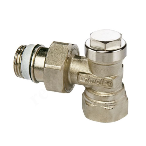Клапан запорный 1/2", PN10, Simplex Standart Line, угловой