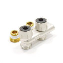 Узел нижнего подключения 1/2"-3/4", PN10, Simplex US D1/50, прямой(с ниппелями), перекрестный узел