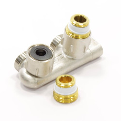 Узел нижнего подключения 1/2"-3/4", PN10, Simplex US E1/50, угловой