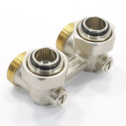 Узел нижнего подключения 3/4", PN10, Danfoss RLV KB , угловой