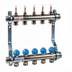 Коллектор Watts HKV 2013A-VA 1"х3/4", 5вых., c клапанами, с расходомерами, сталь нерж., (компл)