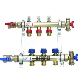 Коллектор Rehau HKV-D 1"х3/4", 3вых., c клапанами, с расходомерами, сталь нерж., (компл), в сборе