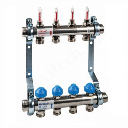 Коллектор Watts HKV 2013A-VA 1"х3/4", 4вых., c клапанами, с расходомерами, сталь нерж., (компл)