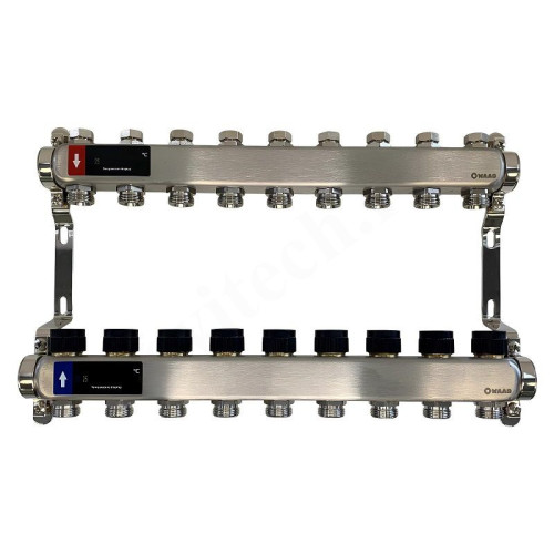 Коллектор WAAG 1"х3/4", 9вых., c клапанами, сталь нерж.