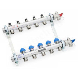Коллектор Rehau HKV 1"х3/4", 5вых., c клапанами, сталь нерж., (компл), в сборе