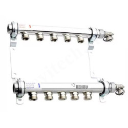 Коллектор Rehau HLV 1"х3/4", 5вых., сталь нерж., (компл), в сборе