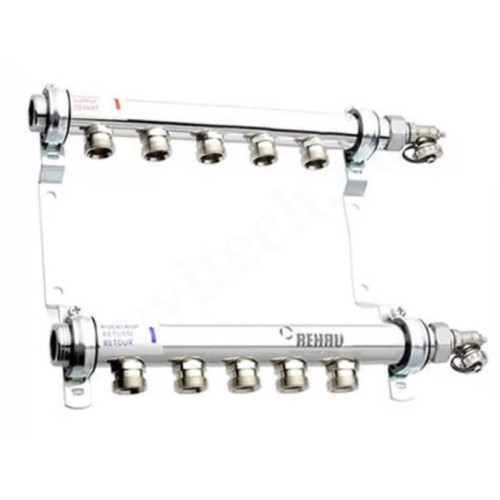 Коллектор Rehau HLV 1"х3/4", 5вых., сталь нерж., (компл), в сборе