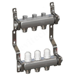 Коллектор RTP 1"х3/4", 3вых., c клапанами, сталь нерж., белый