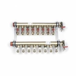 Коллектор Rehau IVKE 7 3/4"х3/4", 7вых., c шаровыми кранами, латунь, (компл), в сборе