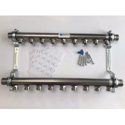Коллектор Watts HLV2000-VA VA09 1"х3/4", 9вых., сталь нерж., (компл)