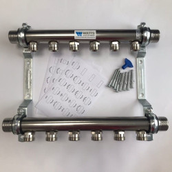 Коллектор Watts HLV2000-VA VA06 1"х3/4", 6вых., сталь нерж., (компл)