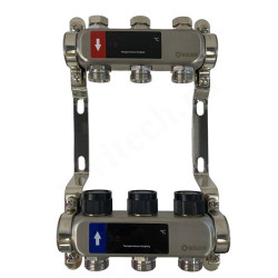 Коллектор WAAG 1"х3/4", 3вых., c клапанами, сталь нерж.