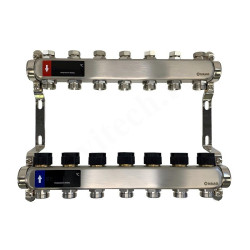 Коллектор WAAG 1"х3/4", 7вых., c клапанами, сталь нерж.