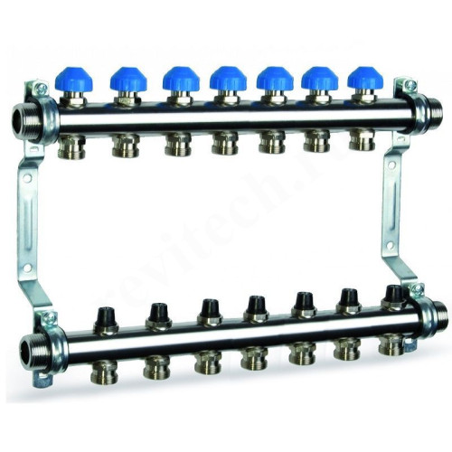 Коллектор Watts HKV 2010-VA 1"х3/4", 7вых., c клапанами, сталь нерж., (компл)