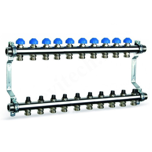 Коллектор Watts HKV 2010-VA 1"х3/4", 10вых., c клапанами, сталь нерж., (компл)