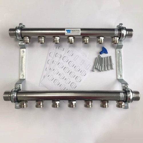 Коллектор Watts HLV2000-VA VA07 1"х3/4", 7вых., сталь нерж., (компл)
