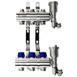 Коллектор Ридан FHF-R 3 1"х3/4", 3вых., латунь никелир., в сборе