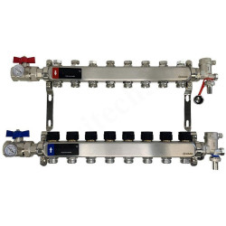 Коллектор WAAG 1"х3/4", 8вых., c клапанами, сталь нерж., в сборе