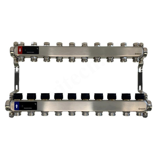 Коллектор WAAG 1"х3/4", 10вых., c клапанами, сталь нерж.