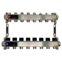 Коллектор WAAG 1"х3/4", 8вых., c клапанами, сталь нерж.