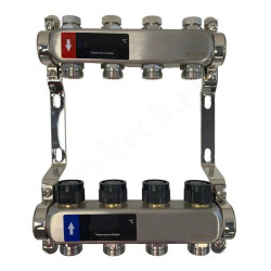 Коллектор WAAG 1"х3/4", 4вых., c клапанами, сталь нерж.