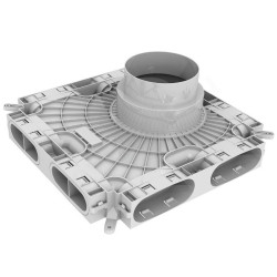 Воздухораспределитель Vaillant VAZ F 150-180х52/132,8 вых., пластик