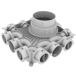 Воздухораспределитель Vaillant VAZ B75 150-180х52/132,12 вых., пластик