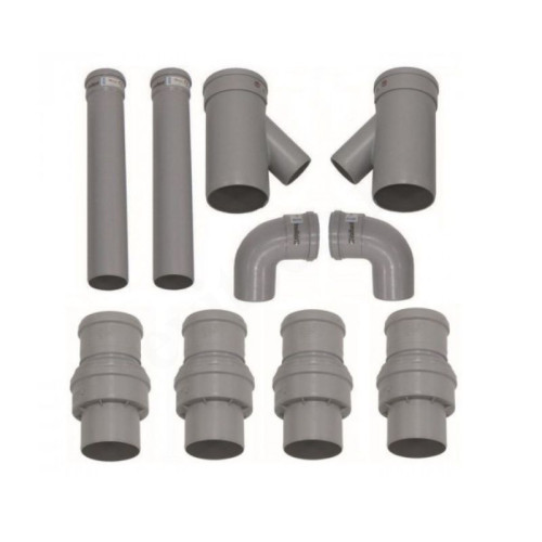 Дымоотводящий комплект 80-130, Vaillant, раструб-труба, PP