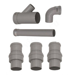 Дымоотводящий комплект 80, Vaillant, раструб-труба, полипропилен, для подключения 3-го аппарата к ка