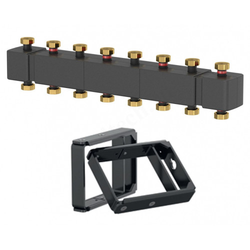 Распределительная гребенка Meibes MeiFlow Top S 1 1/2"х1 1/2", 7вых., сталь черная