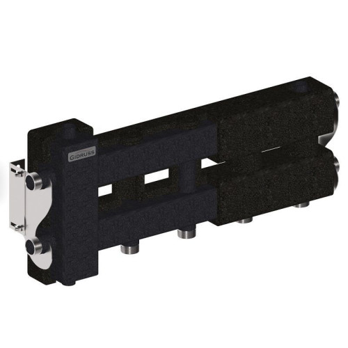 Распределительная гребенка Gidruss BM-60 3D.EPP 1"х1", 3вых., сталь черная