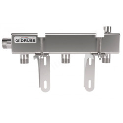 Распределительная гребенка Gidruss DMSS-25 20x3 1"х3/4", 3вых., сталь нерж.