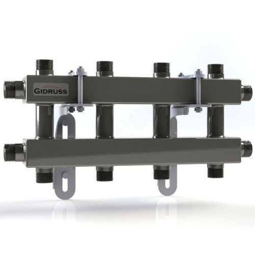 Распределительная гребенка Gidruss MKSS-40 5DU 3/4"х3/4", 5вых., сталь нерж.