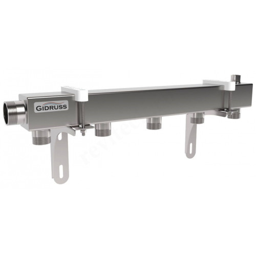 Распределительная гребенка Gidruss DMSS-32 25x5 1 1/4"х1", 5вых., сталь нерж.