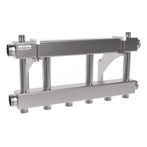 Распределительная гребенка Gidruss MKSS-250 2"х1 1/4", 3вых., сталь нерж.