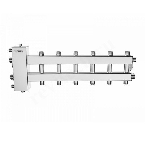 Распределительная гребенка Gidruss BMSS-100 7DU 1 1/4"х1", 7вых., сталь нерж., в сборе