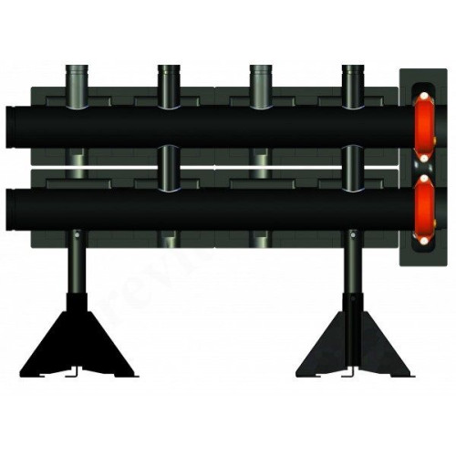 Распределительная гребенка Meibes BigFixLock 2"х4", 2вых., сталь черная