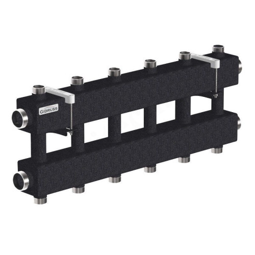 Распределительная гребенка Gidruss MK-150 6DU 1 1/2"х1", 7вых., сталь черная