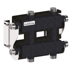 Распределительная гребенка Gidruss MK-60 3DU.EPP 1"х1", 3вых., сталь черная